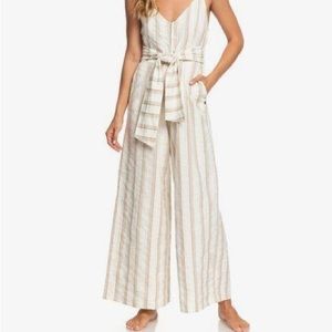 Roxy Wheel & Palms Strappy Wide Leg Jumpsuit